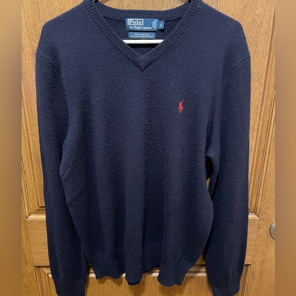 Ralph Lauren Other - Ralph Lauren Men's Dark Blue V-Neck Sweater- wool